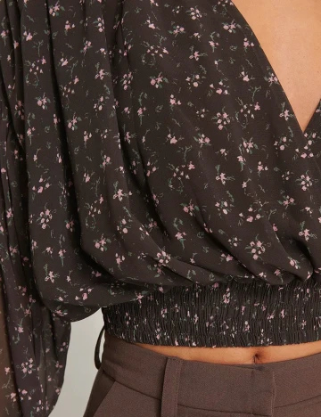 Bluza NA-KD, maro inchis, 34