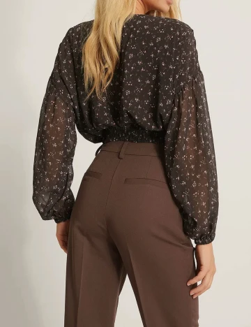 Bluza NA-KD, maro inchis, 34