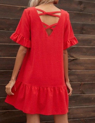 Rochie scurta SHEIN, rosu, L