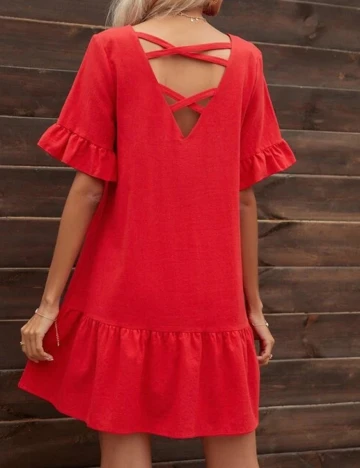 Rochie scurta SHEIN, rosu, L