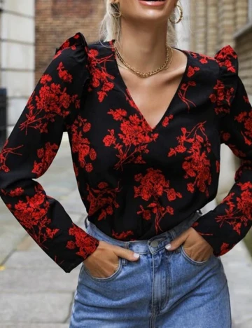 Bluza SHEIN, negru, L Negru