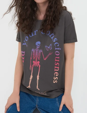 Tricou Sinsay, gri, XXS Gri
