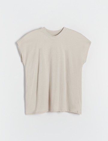 Tricou Reserved, crem, XS
