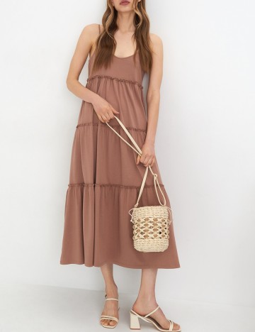 Rochie medie Sinsay, maro, S