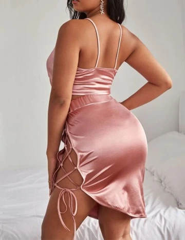 Compleu SHEIN CURVE, roz, 4XL