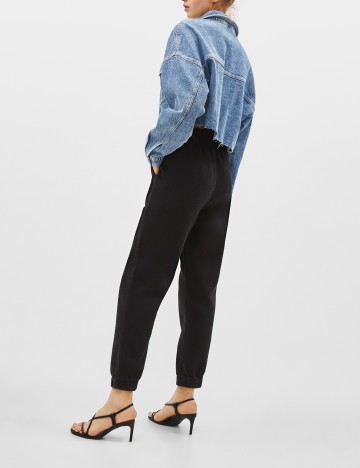 Pantaloni Bershka, negru, L