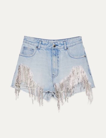 Pantaloni scurti Bershka, albastru, 32