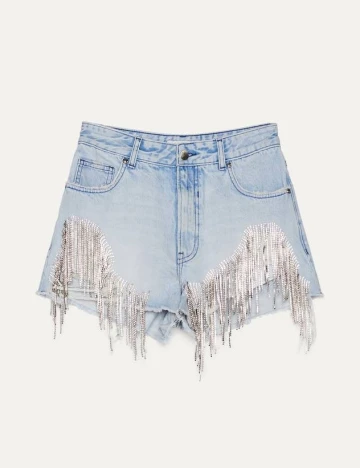 Pantaloni scurti Bershka, albastru, 32