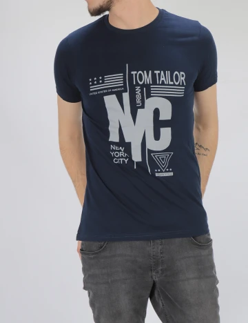 Tricou Tom Tailor, bleumarin, S