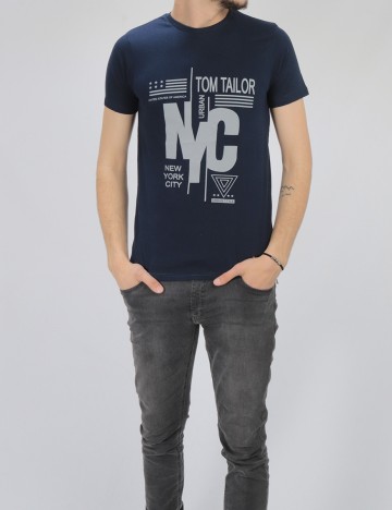 Tricou Tom Tailor, bleumarin, S