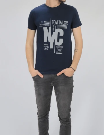 Tricou Tom Tailor, bleumarin, S