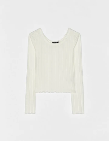 Bluza Bershka, alb, M