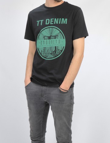 Tricou Tom Tailor, negru, XL