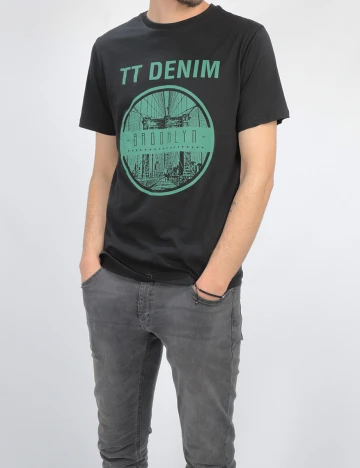 Tricou Tom Tailor, negru, XL