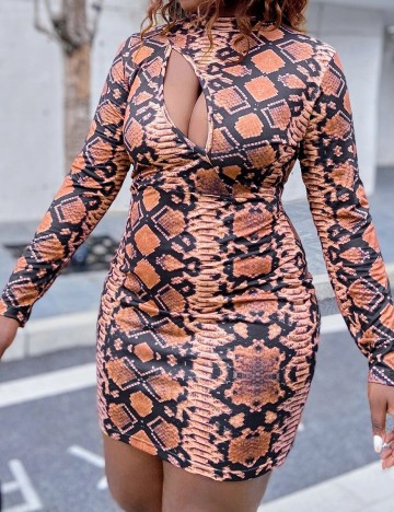 Rochie Scurta SHEIN CURVE, imprimeu sarpe, 5XL