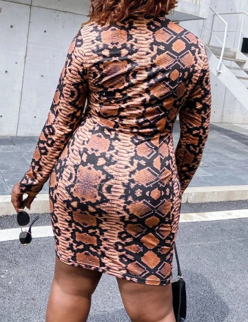 Rochie Scurta SHEIN CURVE, imprimeu sarpe, 5XL