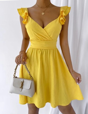 Rochie scurta SHEIN, galben, S