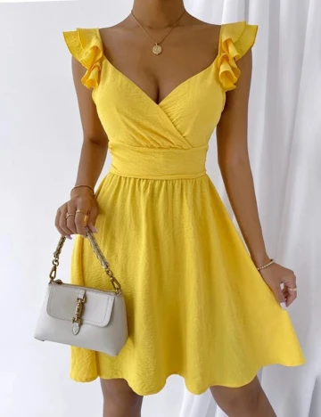 Rochie scurta SHEIN, galben, S