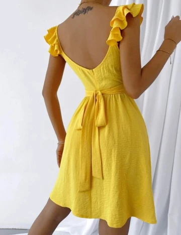 Rochie scurta SHEIN, galben, S
