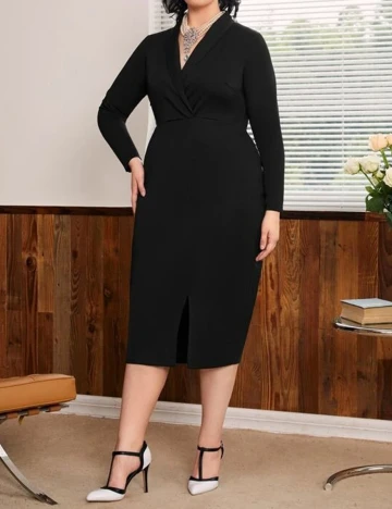 Rochie medie SHEIN CURVE, negru, 0 XL
