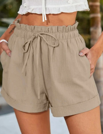 Pantaloni Scurti SHEIN, bej, L Crem