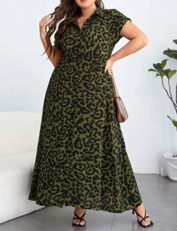 Rochie Lunga SHEIN CURVE, verde, 1 XL