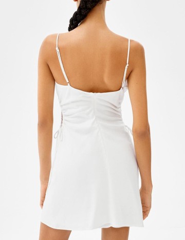 Rochie scurta Bershka, alb, M