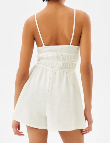 Salopeta Bershka, alb, S