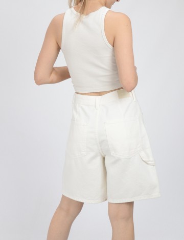 Pantaloni scurti Bershka, alb, 36