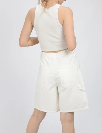 Pantaloni scurti Bershka, alb, 36