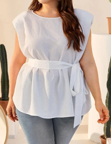 Bluza SHEIN CURVE, alb, 4XL