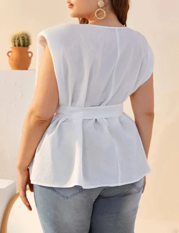 Bluza SHEIN CURVE, alb, 4XL