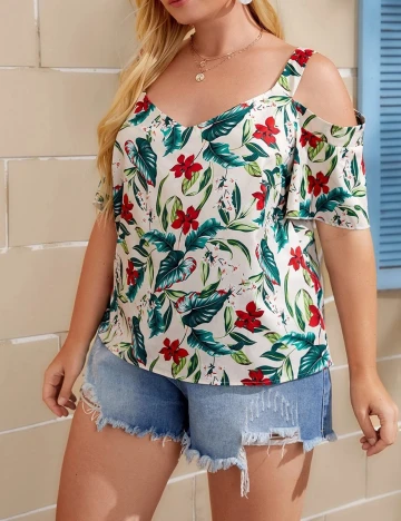 Bluza SHEIN CURVE, floral, 2XL Floral print