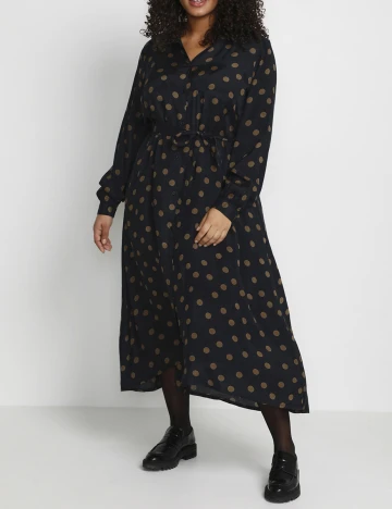 Rochie medie Kaffe Curve, negru, 48