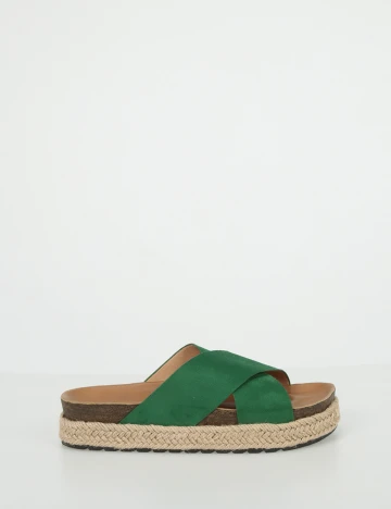 Slapi Coco Bella by Bristol, verde inchis, 38