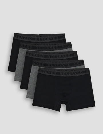 Set Boxeri Reserved, negru/gri, S Negru