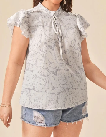 Camasa SHEIN CURVE, alb, 2XL Alb