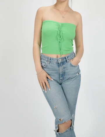 Top Bershka, verde, M Verde