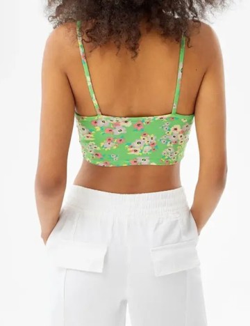 Top Bershka, verde, M