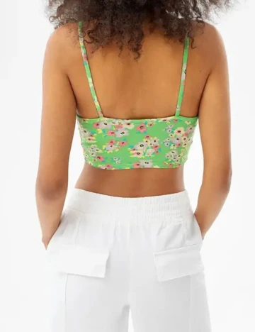 Top Bershka, verde, M