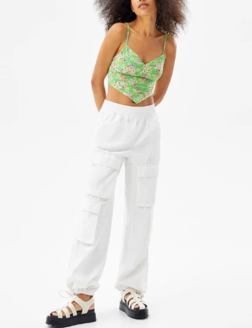 Top Bershka, verde, M