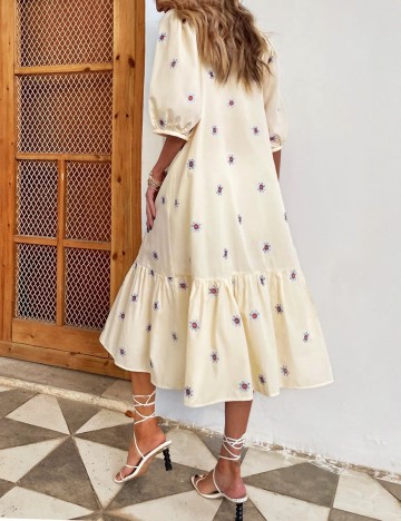 Rochie medie SHEIN, crem, XS