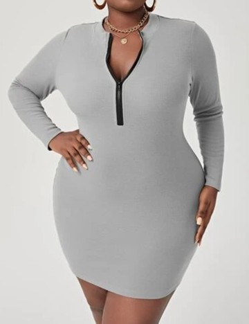 Rochie scurta SHEIN CURVE, gri, 2XL