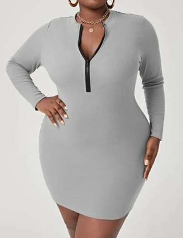 Rochie scurta SHEIN CURVE, gri, 2XL