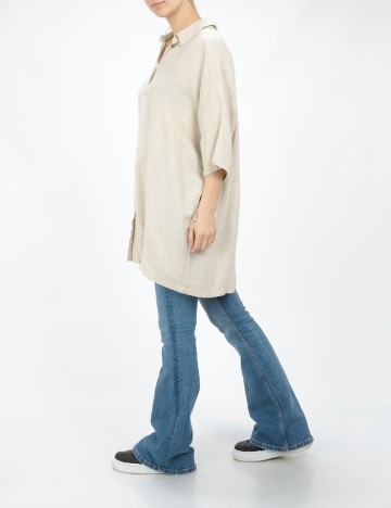 Camasa overzise Vero Moda, crem, M