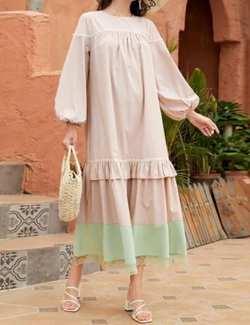 Rochie lunga SHEIN, crem, S Crem