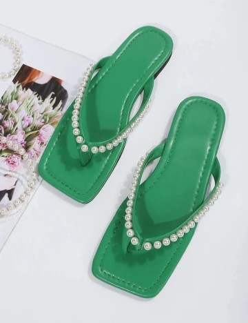 Slapi SHEIN, verde, 38 Verde