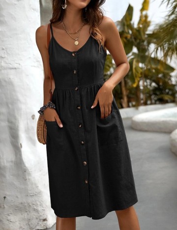 Rochie medie SHEIN, negru, L