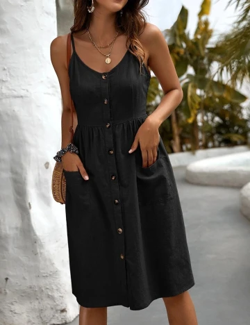 Rochie medie SHEIN, negru, L