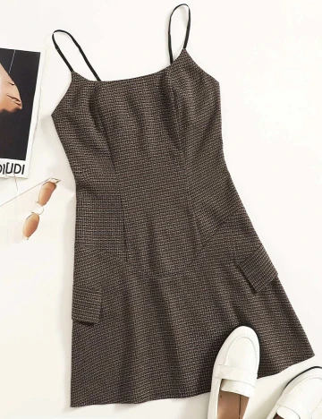Rochie scurta SHEIN, maro, L
